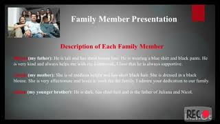 Family Member Presentation English Does Word  LEVEL 2  3114114 [upl. by Neelat]