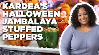 Kardea Browns JackO’Lantern Jambalaya Stuffed Peppers  Delicious Miss Brown  Food Network [upl. by Marteena]