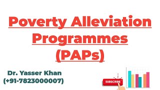 Poverty Alleviation Programmes PAPs [upl. by Ybor]