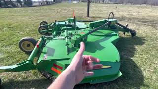 John Deere 5085m and E15 rotary cut review johndeere johndeeretractor [upl. by Sutton]