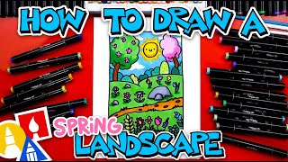 How To Draw A Spring Landscape [upl. by Stockmon145]