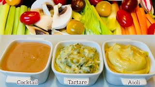 Recette incontournable des trois sauces pour accompagner vos viandes poissons et légumes crus👌❤️❤️ [upl. by Nelyt]