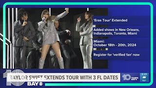 Taylor Swift extends Eras Tour with 3 new Florida dates in 2024 [upl. by Terrill]