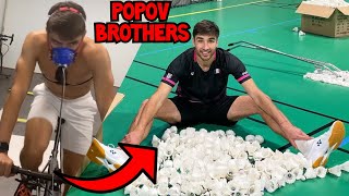 Popov Brothers Brutal Training  Badminton training amp practice 2024 [upl. by Anurag697]