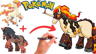 How To Draw RAPIDASH and MUDSDALE FUSION POKEMON  Pokemon Fusion [upl. by Shiroma408]