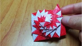 How To Make Single Strip Square Curlicue  Origami Instruction [upl. by Joby]