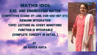 Lec 06 Every monotonic function is integrable  in Hindi [upl. by Germaun]