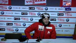 Tour de Ski leader Dario Cologna at the Press Conference in Obersdorf [upl. by Aisatal]