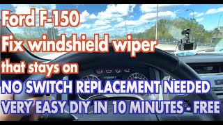 Ford F150 wiper stays on Easy fix [upl. by Legim]