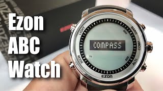 Compass Barometer Altimeter Thermometer Outdoor Sports Watch Review [upl. by Esilahs678]