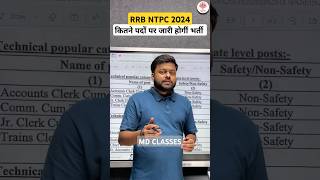 RRB NTPC 2024  NTPC NEW VACANCY 2024  NTPC Vacancy By Satyam Sir MD Classes mdclasses ntpc2024 [upl. by Hebrew189]