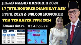 JELAS NASIB HONORER 2024  17 HONORER DIANGKAT ASN 2024 amp 340000 HONORER TIDAK TERKAFER PPPK 2024 [upl. by Lyrehc513]