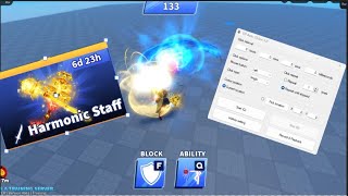 Harmonic staff Showcase autoclicker 1V1Blade Ball [upl. by Nnaeilsel]