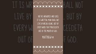 Bible Verse of the Day Matthew 44 ✝ [upl. by Nivram]