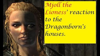 Mjoll the Lioness reaction to the Dragonborns houses [upl. by Natalia970]