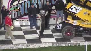 360 Highlights April 19th 2014 Knoxville Raceway  Pella Motors Race for Schools Season Opener [upl. by Katusha446]