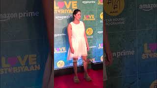 Beautiful Niharica Raizada in Cream Outfit at LoveStoriyaan screening niharicaraizada [upl. by Duthie600]