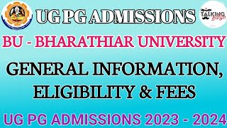 BU  BHARATHIAR UNIVERSITY  UG PG ADMISSION  2023  PROSPECTUS EXPLANATION  ‎talkingtamila [upl. by Enalb315]