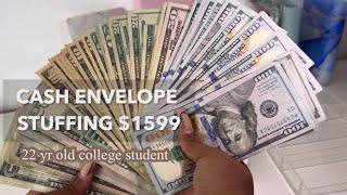 CASH ENVELOPE STUFFING  budgeting income  debt freedom  paycheck breakdown  November  22yr old [upl. by Una]