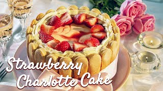 3 steps Strawberry Cake  Fresh Charlotte Strawberry Cake recipes [upl. by Belen]