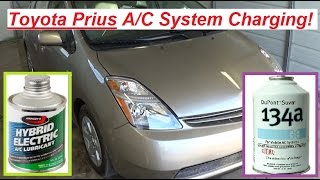 Toyota Prius AC Charging How to charge Air conditioner on Toyota Prius 2004  2009 [upl. by Mariel]