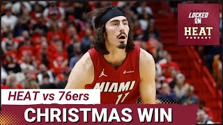 How Jaime Jaquez Bam Adebayo Powered Heat to Win Over 76ers on Christmas  Miami Heat Podcast [upl. by Neve624]