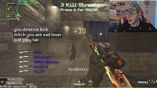 quotSad loser hackquot COD4 Modern Warfare Sniping INSANE [upl. by Meehyrb62]