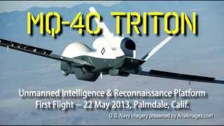 First Flight of Navy MQ4C Triton UAV [upl. by Ekusoyr]