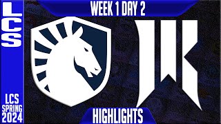 TL vs SR Highlights  LCS Spring 2024 Week 1 Day 2  Team Liquid vs Shopify Rebellion [upl. by Bolt]