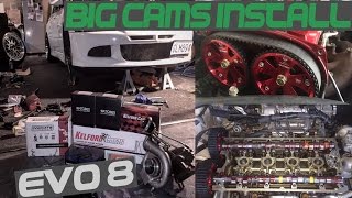 Evo 8 Build part 1  Installing kelford 272 camshafts and valvesprings [upl. by Letti]