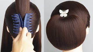 ELEGANT Low Bun Hairstyle For Wedding amp Party  Claw Clip Hairstyle Ladies  Sleek Bun Hairstyle [upl. by Ajay]