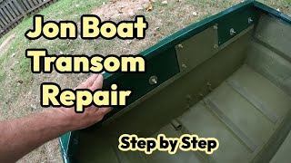 Replacing the Transom on a Small Jon Boat Step by Step  How to [upl. by Viens]