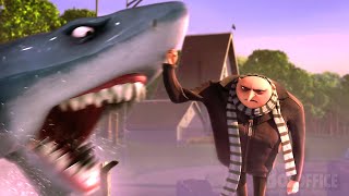 Gru dá um soco no tubarão e salva as meninas  Meu Malvado Favorito  Clipe [upl. by Latin]