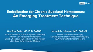 MMA Embolization An Emerging Treatment Technique for Chronic Subdural Hematomas  UCLA Health [upl. by Robyn614]