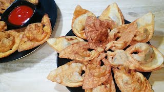 ১ কাপ ময়দায় ২০টি চিকেন অনথন। Fried Wonton । Perfect wonton recipe bangla । Crispy Onthon Recipe [upl. by Karlan]