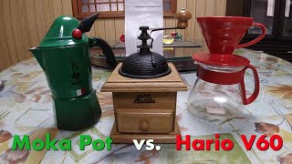 Moka Pot vs HARIO V60  taste test with Costa Rica BRUNCA beans [upl. by Ennaihs994]