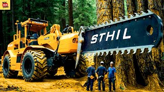 Extreme Dangerous Fastest Big Chainsaw Cutting Tree Machines  Monster Stump Removal Excavator 50 [upl. by Cheyney]