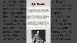 Epic Theater by Bertolt Brecht shorts literature englishliterature epictheater ugcnetenglish [upl. by Eittam]