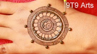 Simple Gol Tikki Mehendi Design TutorialEasy Mehndi Designs for Hands2020 Arabic Mehndi for Back [upl. by Acsirp]