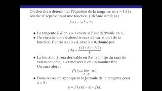 Déterminer léquation dune tangente à la courbe dune fonction [upl. by Ellehsar]