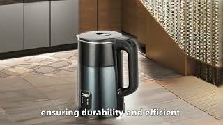 Oem 2l Double Wall Cordless Electric Kettle Smart Cool Touch Fast Water Boil Portable [upl. by Acirahs]