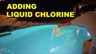 👉 HOW TO ADD LIQUID CHLORINE TO YOUR POOL [upl. by Raclima274]