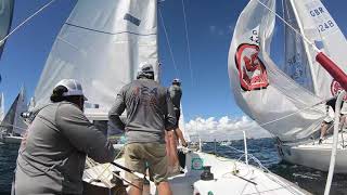 2019 J24 Worlds Hectic Leeward Mark Rounding [upl. by Derrek]