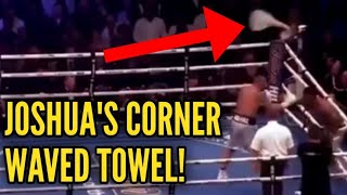 ANTHONY JOSHUA CORNER WAVES TOWEL VS USYK [upl. by Dole]