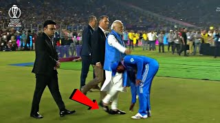 Rohit Sharma touches Narendra Modis feet after India Lost the WORLDCUP FINAL against Australia [upl. by Otanod564]