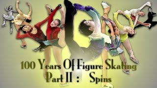 Spins on ice  upright sit layback Biellmann donut camel  100 years of figure skating Ep 2 [upl. by Enyt]