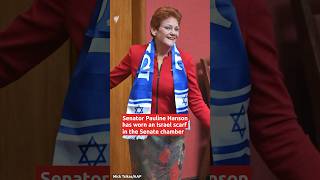 Pauline Hanson wears Israel scarf in Senate calls proPalestinian protests unAustralian [upl. by Yerg]