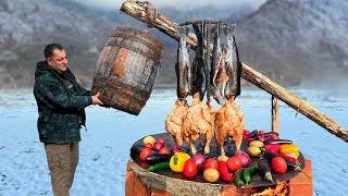 Pollo y Pescado Ahumados Acompañados de Verduras a la Parrilla [upl. by Alitha673]