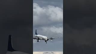 Everts Air Cargo DC6 Landing on Runway 15 EDFANC [upl. by Yenroc]