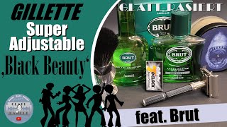 THE BLACK BEAUTY ║ Gillette Super Adjustable 109 Rasierhobel  Nassrasur  GLATT  RASIERT [upl. by White679]